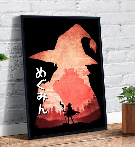 Quadro Decorativo Emoldurado Konosuba Megumin Sombra Desenho Tribos Quadro Decorativo