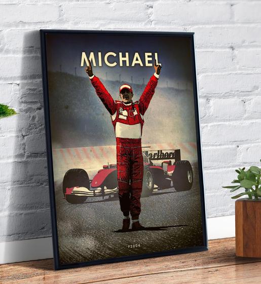 Imagem de Quadro Decorativo Emoldurado Michael Schumacher Formula 1 Arte