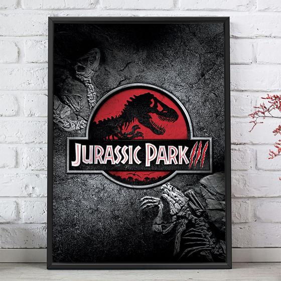 Imagem de Quadro Decorativo Emoldurado Poster Filme Jurassic Park Para sala quarto
