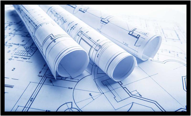 Imagem de Quadro Decorativo Engenharia Civil Arquitetura Planta Papel Escritórios Salas Com Moldura RC006
