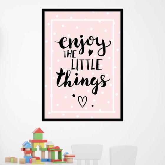 Imagem de Quadro Decorativo Enjoy The Little Things - Rosa 45x34cm