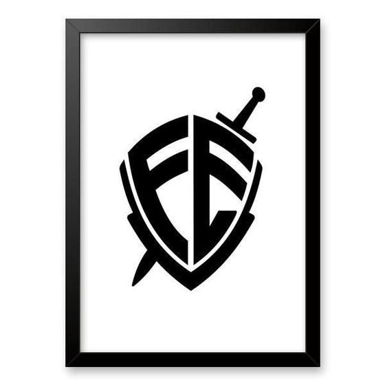 Imagem de Quadro Decorativo Escudo Fé 45X34Cm - Com Vidro