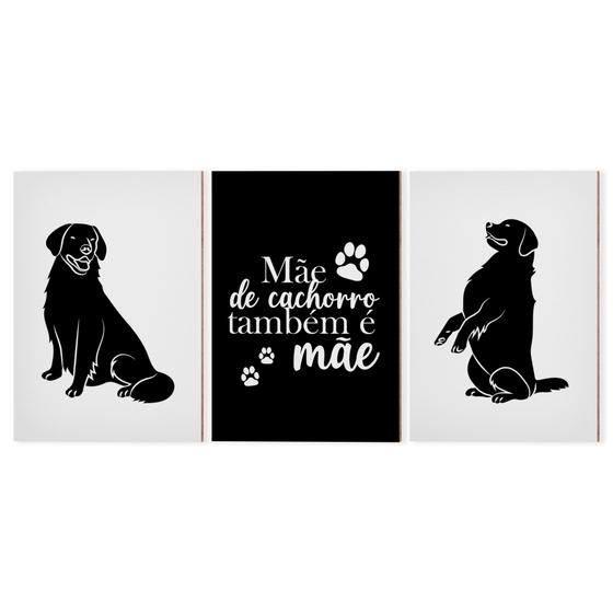 Imagem de Quadro Decorativo Especial Dia Das Mães Mãe De Pet Cachorro Preto e Branco21cmx30cm