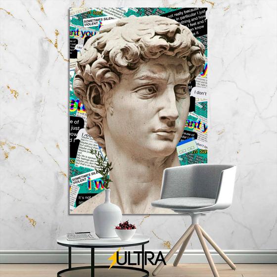 Imagem de Quadro Decorativo Estátua Grega Aesthetic 90x60cm - Ondas e Marés para Salas de Relaxamento