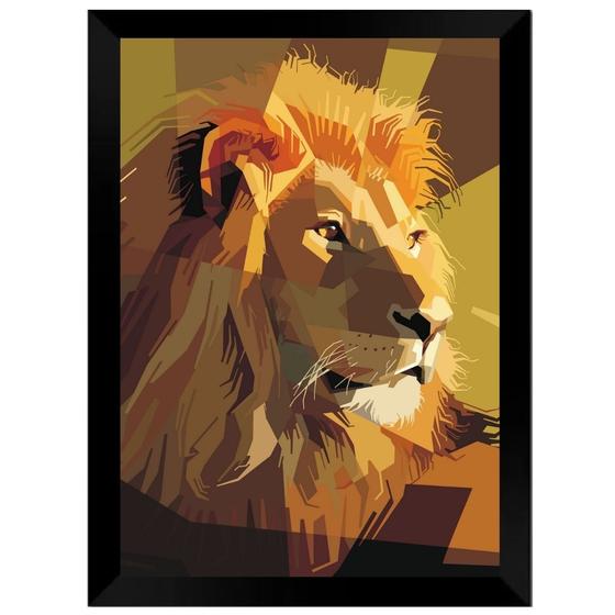 Imagem de Quadro Decorativo Face do Leão A4 - FR030