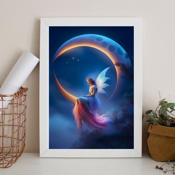 Imagem de Quadro Decorativo Fada ComLua 33x24cm - com vidro