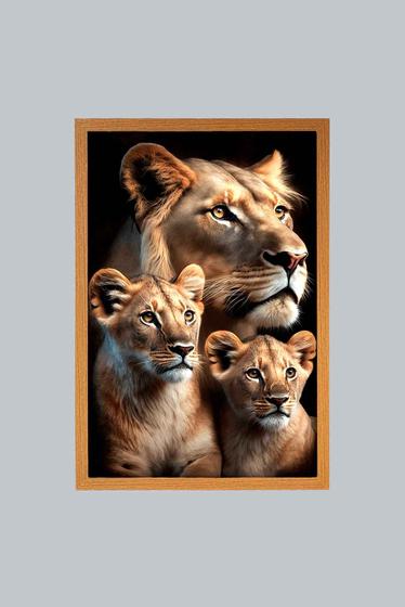 Imagem de Quadro Decorativo Família de Leões