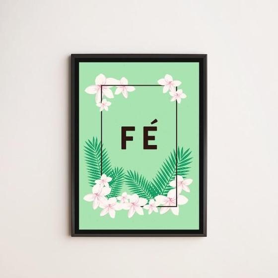 Imagem de Quadro Decorativo Fé Tropical 33X24Cm - Com Vidro