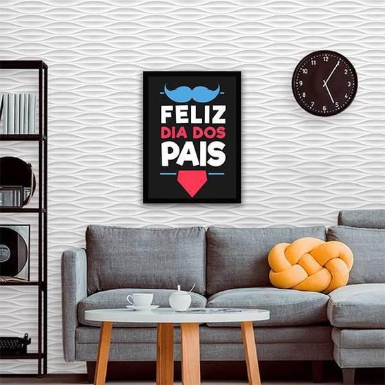 Imagem de Quadro Decorativo Feliz Dia Dos Pais Preto, Azul E Vermelho