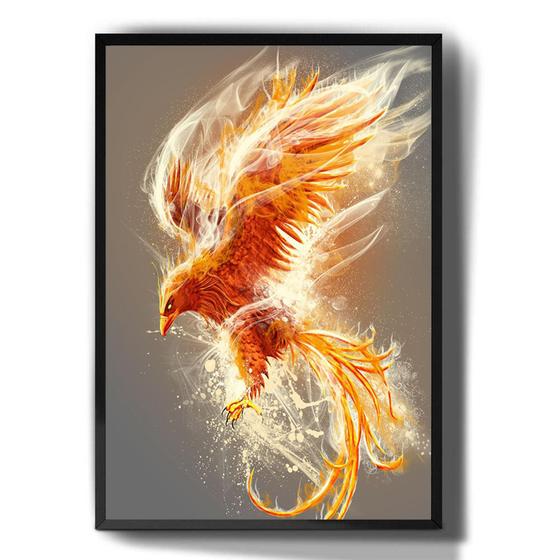 Imagem de Quadro Decorativo Fenix Passaro De Fogo Arte Desenho