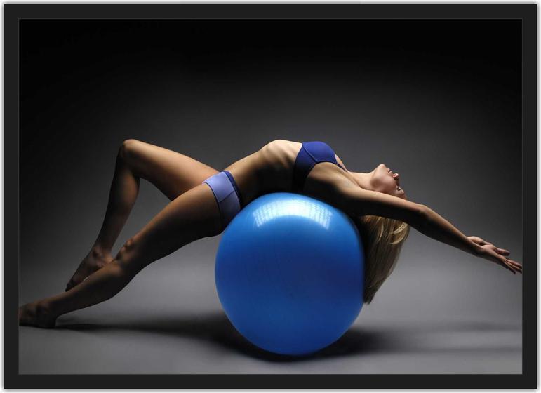 Imagem de Quadro Decorativo Fitness Academias Pilates Decorações Com Moldura