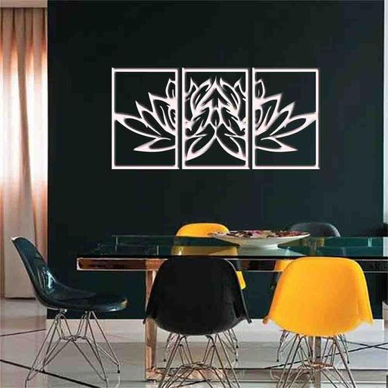 Imagem de Quadro Decorativo Flor de Lótus 3mm Vazado - Mdf