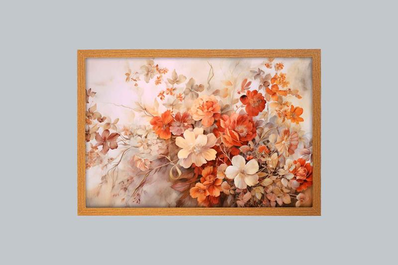 Imagem de Quadro Decorativo Floral Terracota