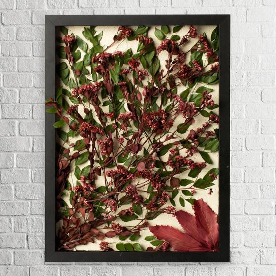 Imagem de Quadro Decorativo Flores Desidratadas Chuvisco 30x42