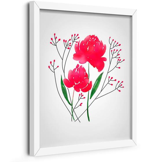 Imagem de Quadro Decorativo Flores Rosa em Sintonia