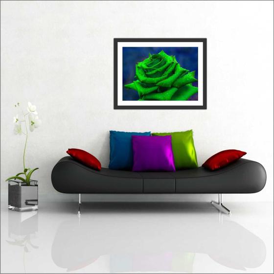 Imagem de Quadro Decorativo Flores Verde Salas Decorações Com Moldura