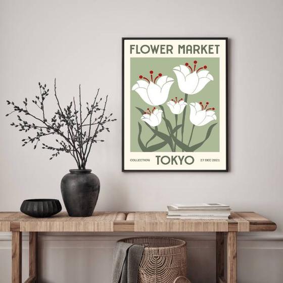 Imagem de Quadro Decorativo Flower Market - Tokyo 24x18cm - com vidro