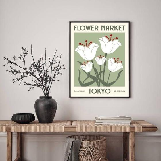 Imagem de Quadro Decorativo Flower Market - Tokyo 33X24Cm - Com Vidro