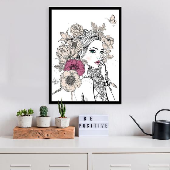 Imagem de Quadro Decorativo Flowers Girl