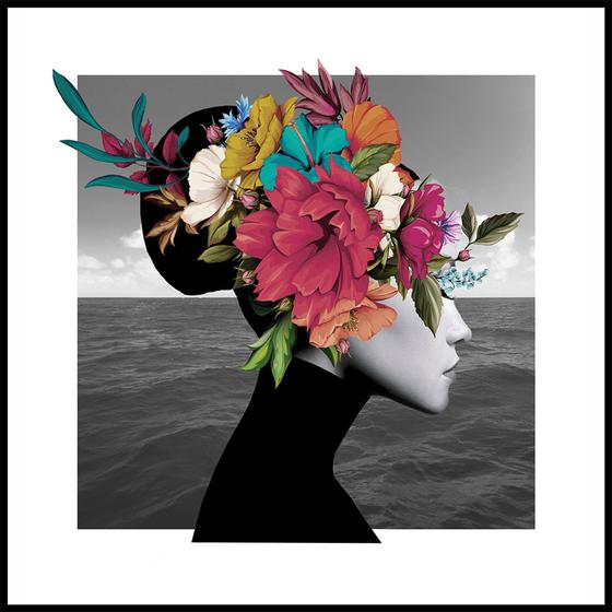 Imagem de Quadro Decorativo Flowers Vibe 70cm x 70 cm