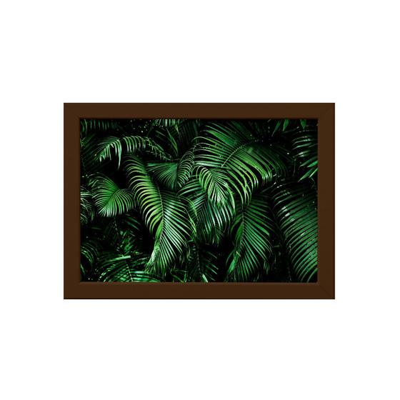 Imagem de Quadro Decorativo Folhagem Folha 2 Moldura Marrom 22x32cm