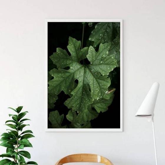 Imagem de Quadro Decorativo Fotografia Folhas 45x34cm