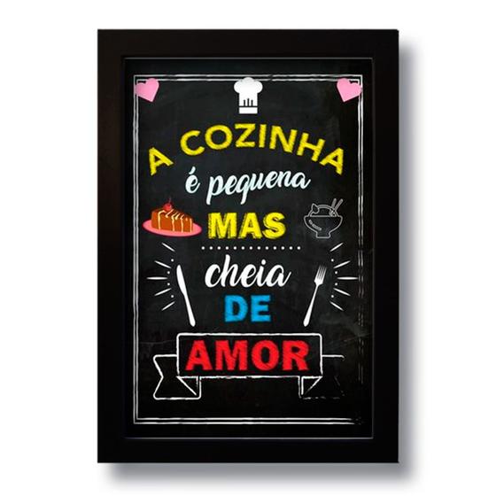 Imagem de Quadro Decorativo Frase Amor Para Cozinha  33x43 cm