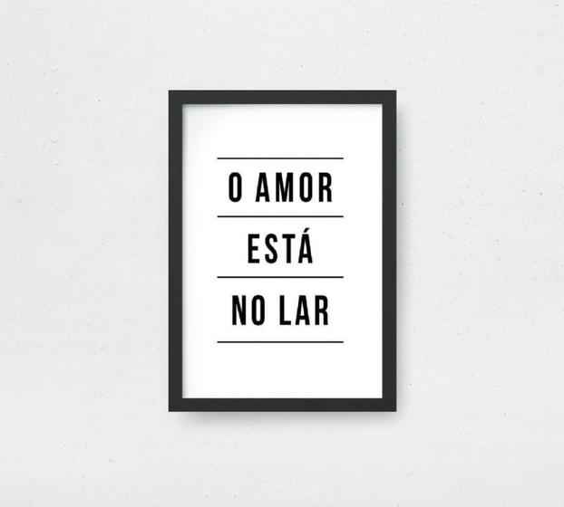 Imagem de Quadro decorativo - frase o amor está no lar