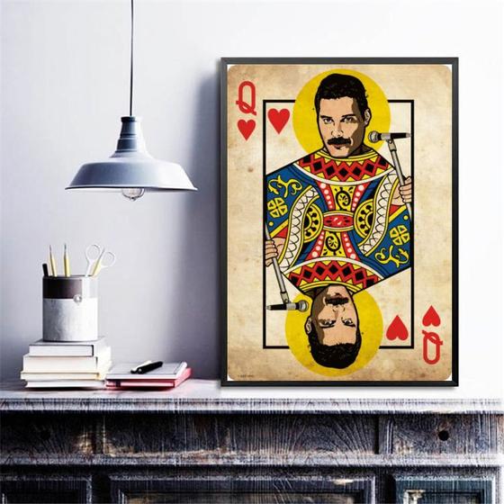 Imagem de Quadro Decorativo Freddie Mercury- Carta Baralho 45x34cm