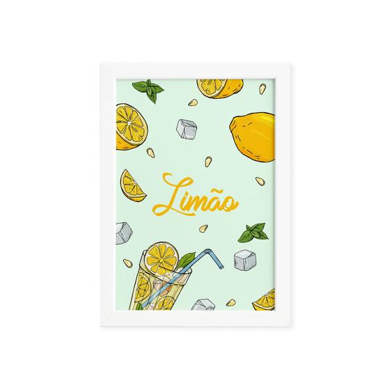 Imagem de Quadro Decorativo Frutas Limão Moldura Branca 22x32cm