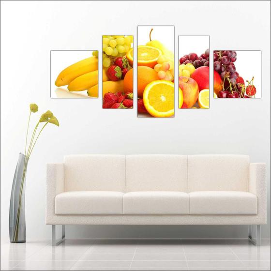 Imagem de Quadro Decorativo Frutas Restaurantes Cozinha 5 Peças TT11