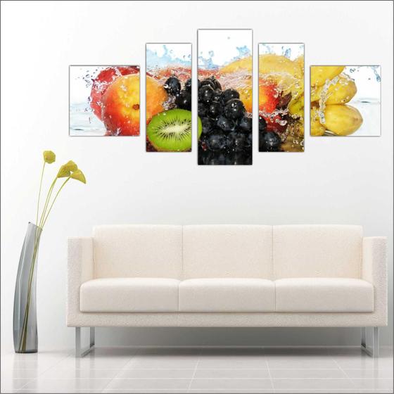 Imagem de Quadro Decorativo Frutas Restaurantes Cozinha 5 Peças TT14