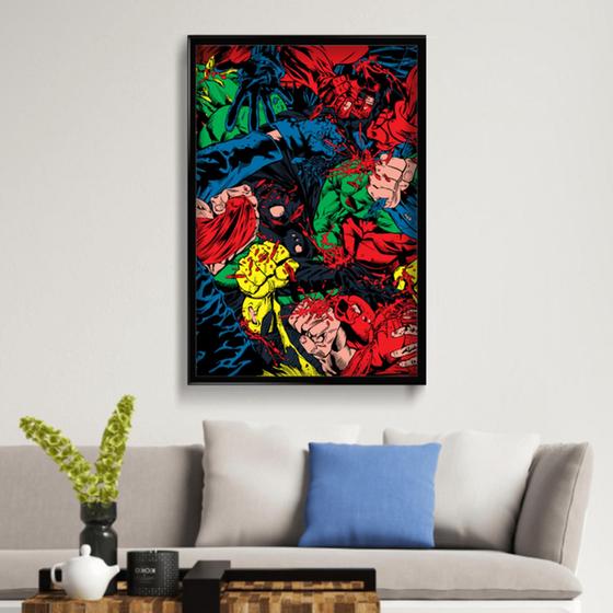 Imagem de Quadro Decorativo Fundo-Heróis 50x70 cm Placa Decorativa em MDF para Decoração de interiores