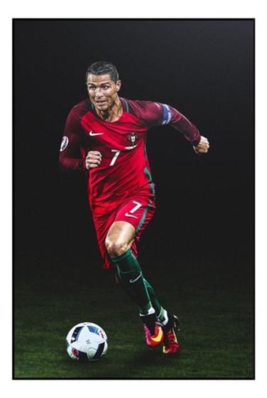 Imagem de Quadro Decorativo Futebol Arte Cristiano Ronaldo Cr7 42x29cm