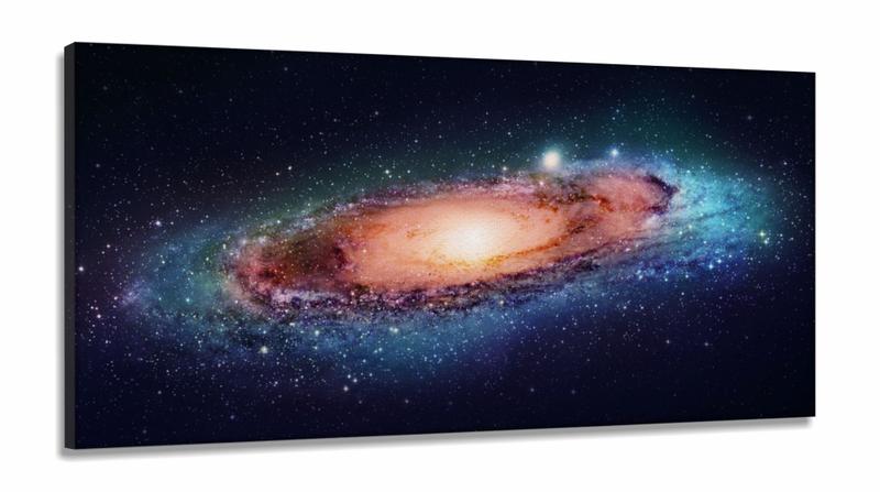 Imagem de Quadro Decorativo Galáxias Universo Espaço em Tecido Canvas 130x60