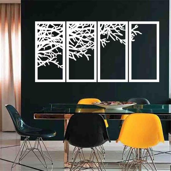 Imagem de Quadro Decorativo Galhos Secos Branco 6Mm Vazado - Mdf
