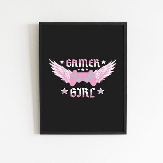 Imagem de Quadro Decorativo Gamer Girl 45x34cm