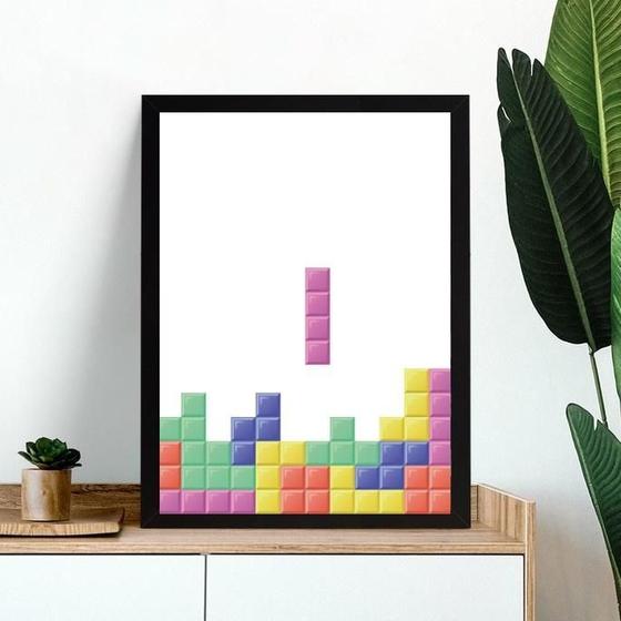 Imagem de Quadro Decorativo Gamer Tetris 33X24Cm