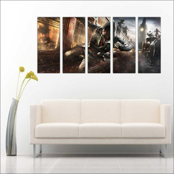 Imagem de Quadro Decorativo Games Assassin's Creed Jogos Mosaico Com 5 Peças GG3