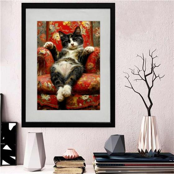 Imagem de Quadro Decorativo Gatinho Sentado 60x48cm