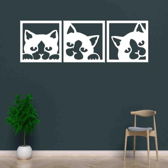 Imagem de Quadro Decorativo Gato 3mm Vazado - Mdf