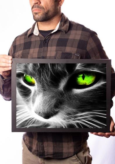 Imagem de Quadro Decorativo Gato Dos Olhos Verdes Arte