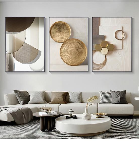 Quadro decorativo Geométrico moderno pintura ouro Menor preço em Quadro decorativo Geométrico moderno pintura ouro