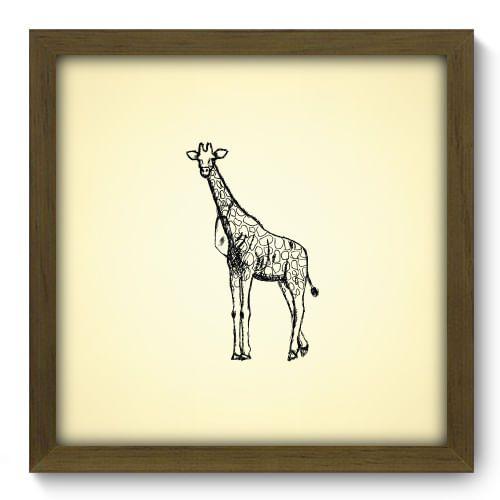 Imagem de Quadro Decorativo - Girafa - 33cm x 33cm - 062qdsm