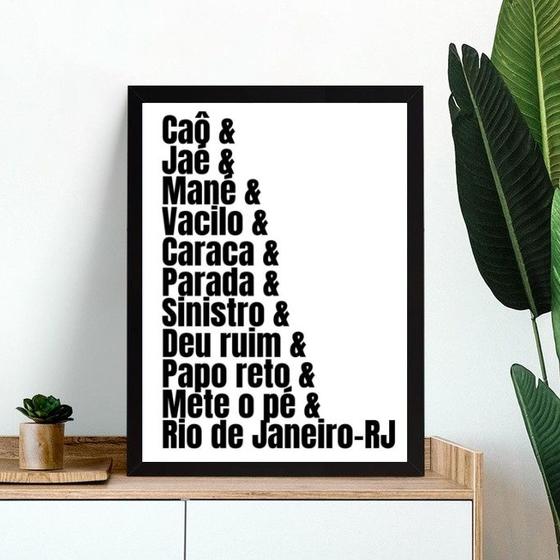 Imagem de Quadro Decorativo Gírias Cariocas 33x24cm - com vidro