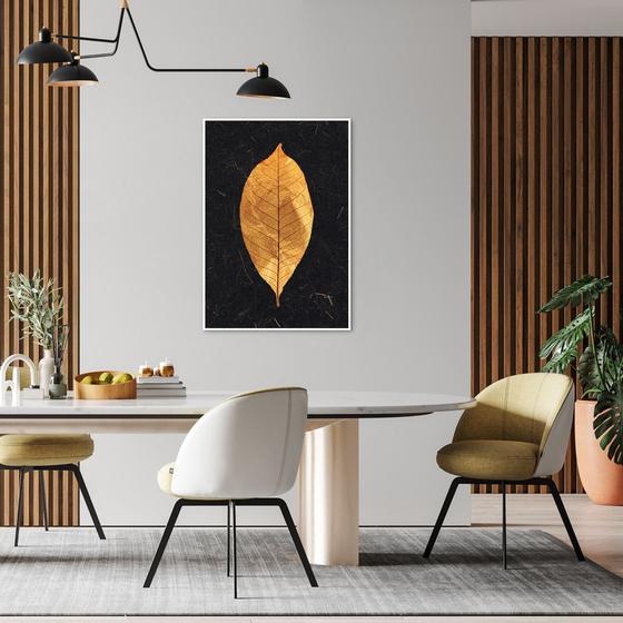 Imagem de Quadro Decorativo Gold Leaf Moldura Filete, Branca