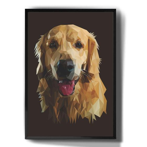 Imagem de Quadro Decorativo Golden Retriever Cachorro Arte