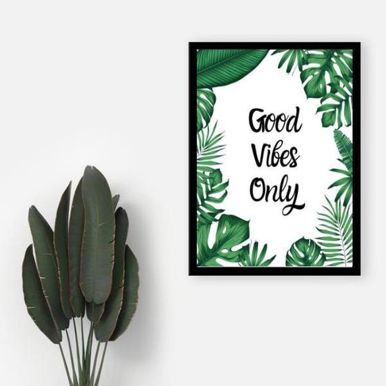 Imagem de Quadro Decorativo Good Vibes Only 45x34cm