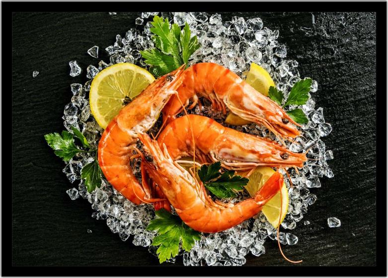 Quadro Decorativo Gourmet Frutos Do Mar Camarão Delivery Restaurantes Com Moldura RC072 Menor preço em Quadro Decorativo Gourmet Frutos Do Mar Camarão Delivery Restaurantes Com Moldura RC072