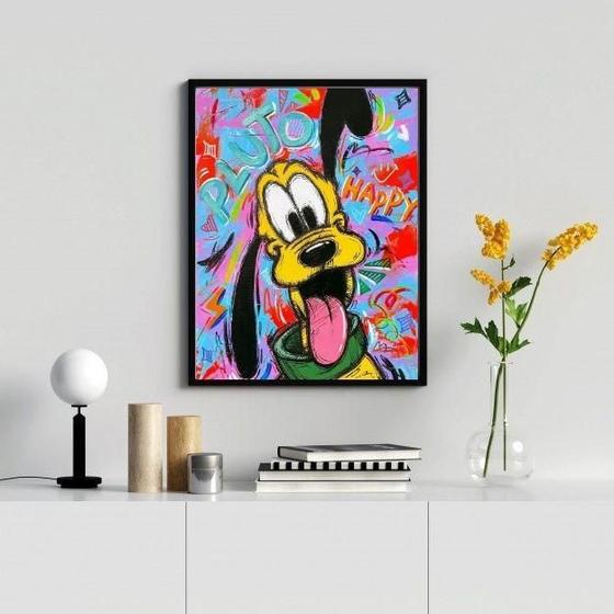 Imagem de Quadro Decorativo Grafite Pluto 45x34cm - Vidro e Moldura Preta